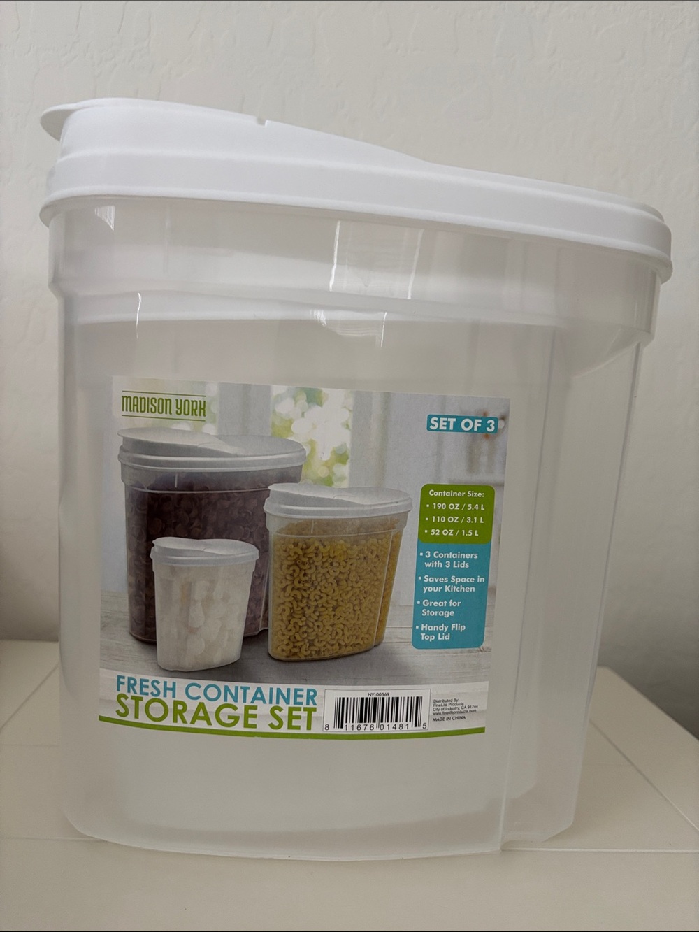New Madison York White Fresh Container Storage Set - 3-Pack